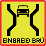 Einbreið brú: brugbreedte 1 auto