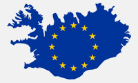 EU-vlag met IJslandse achtergrond