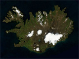 IJsland vanuit de ruimte