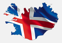 IJsland met vlag