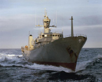 De Ódinn in actie tijdens de Cod Wars in 1976